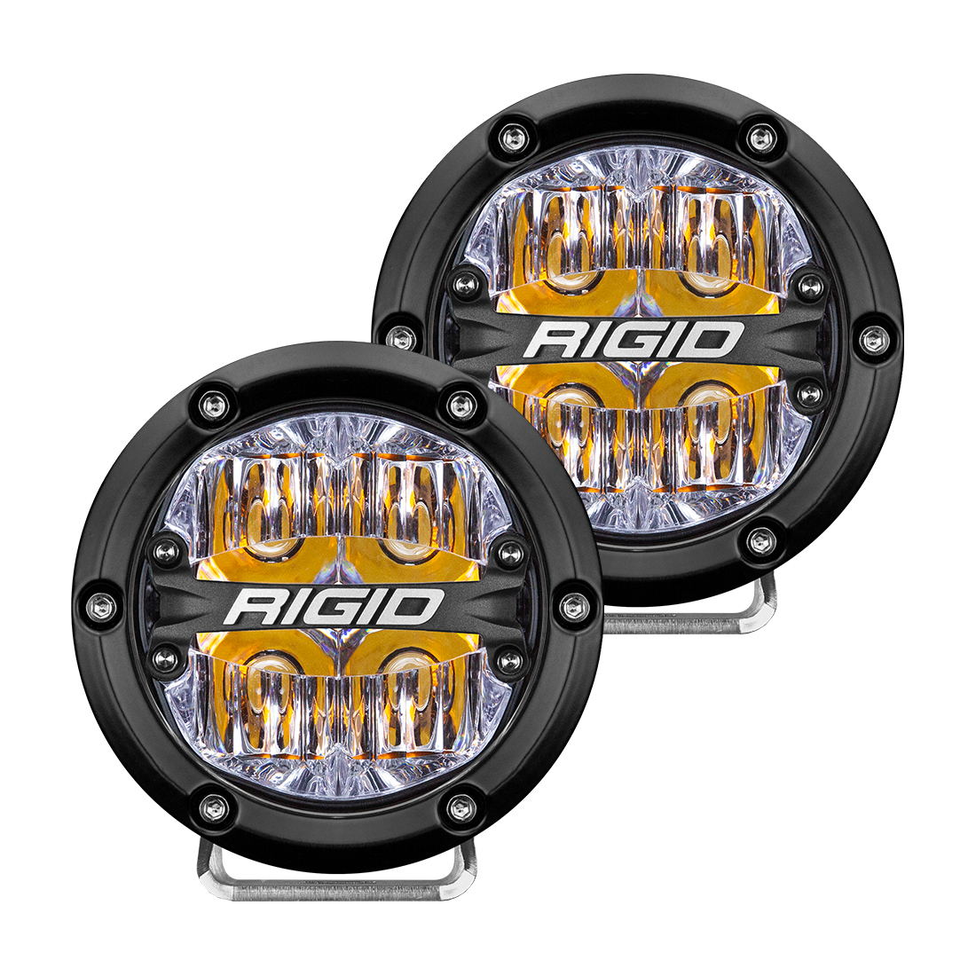 Rigid Industries 360-Series 4 Inch Led Off-Road Drive Beam Amber Backlight Pair - Click Image to Close