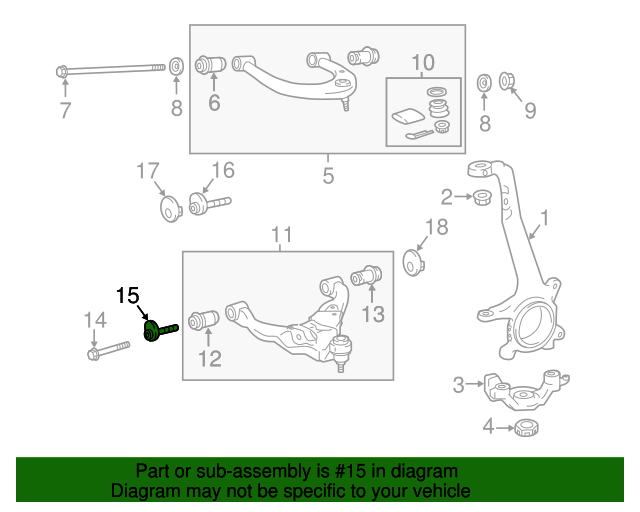 Lower Control Arm Adjust Bolt - Toyota FJ 2010-2014