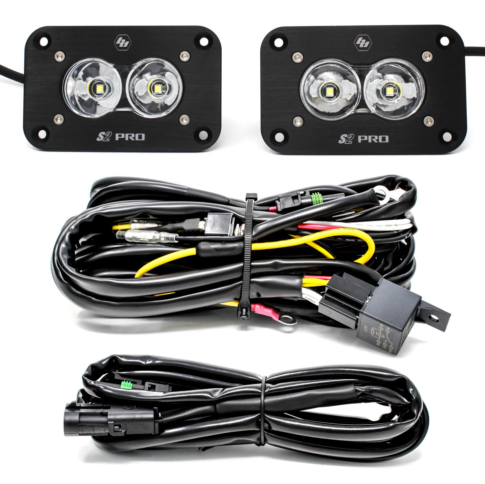 Flush Mount LED Light Pod Kit Work/Scene Pattern Pair S2 Pro Baja Designs - Click Image to Close