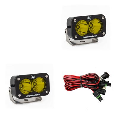 LED Light Pods Amber Lens Spot Pattern Pair S2 Pro Series Baja Designs - Click Image to Close