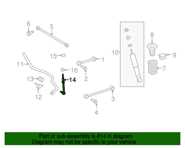 Toyota Rear Swaybar Link Assembly