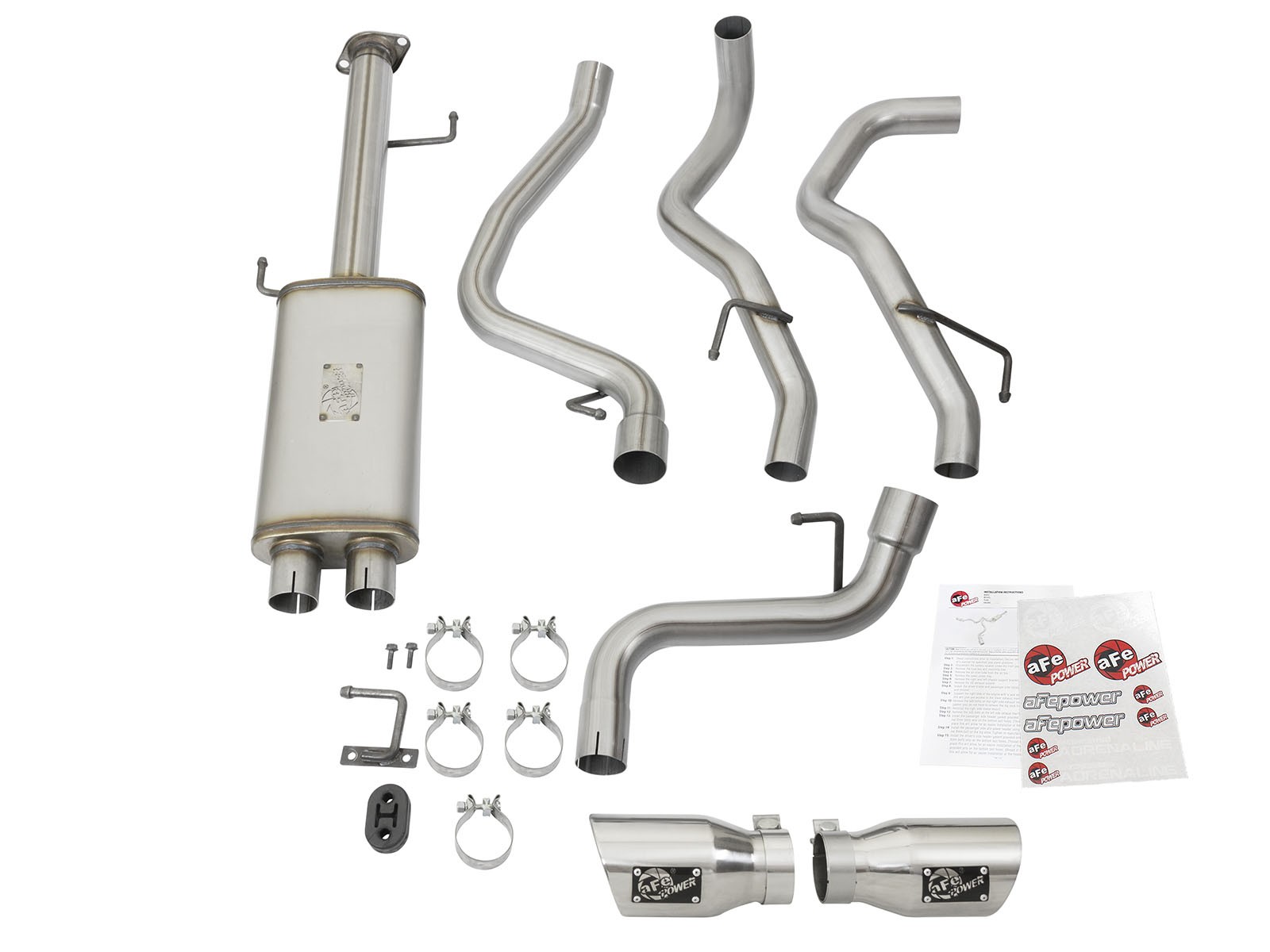 aFe POWER 49-46029-P MACH Force-Xp 3" to 2-1/2" Stainless Steel Cat-Back Exhaust System Polished Tip