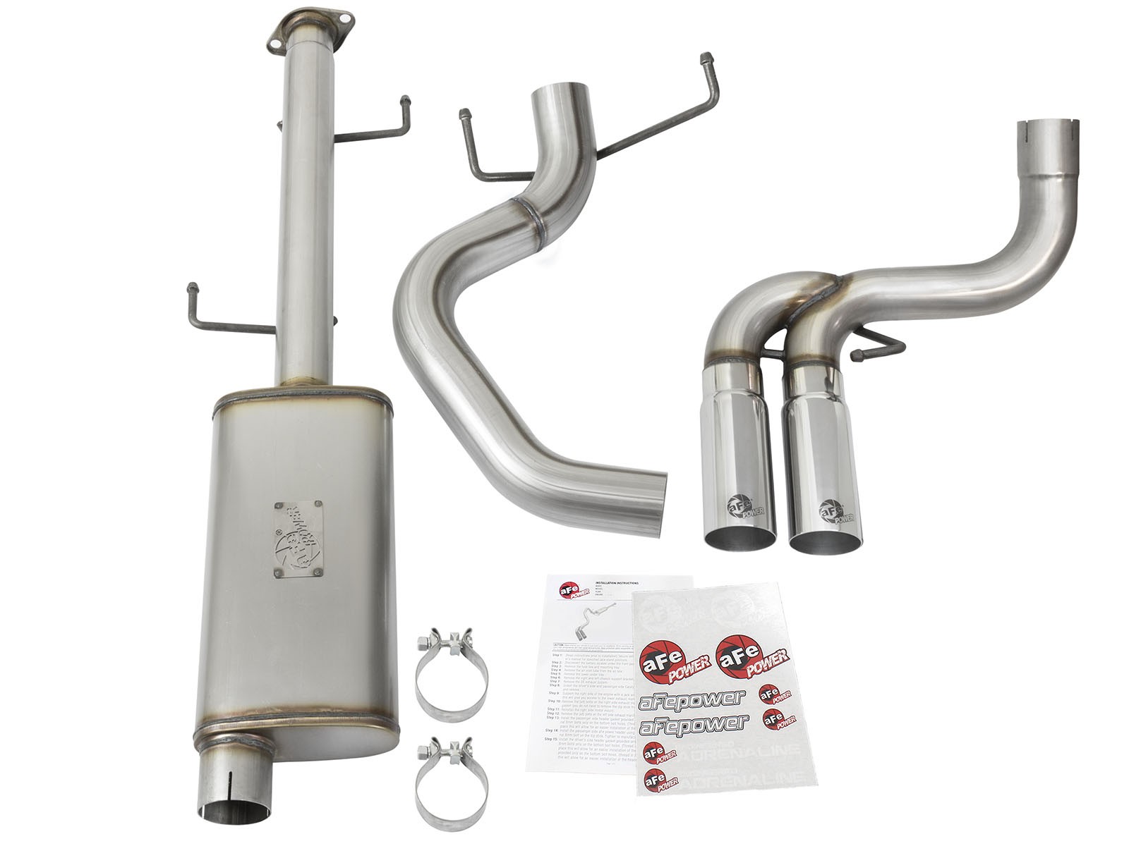 aFe POWER Rebel Series 3" Stainless Steel Cat-Back Exhaust System POLISHED TIP