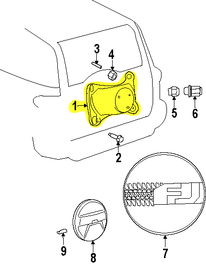 FJ Cruiser Spare Wheel Carrier for Backup Camera - Click Image to Close