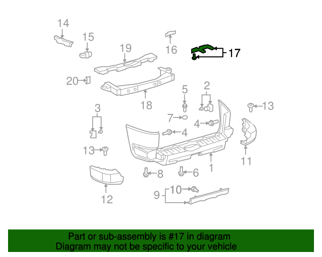 Rear Bumper Support Bracket - LEFT - Click Image to Close