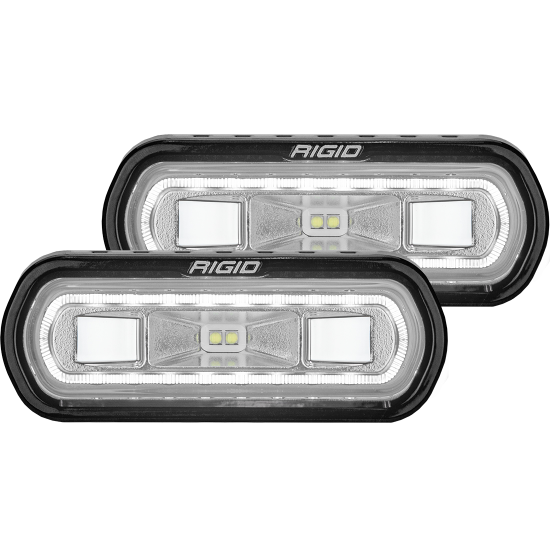 Rigid Industries SR-L Series Off-Road Spreader Pod 3 Wire Surface Mount with White Halo Pair