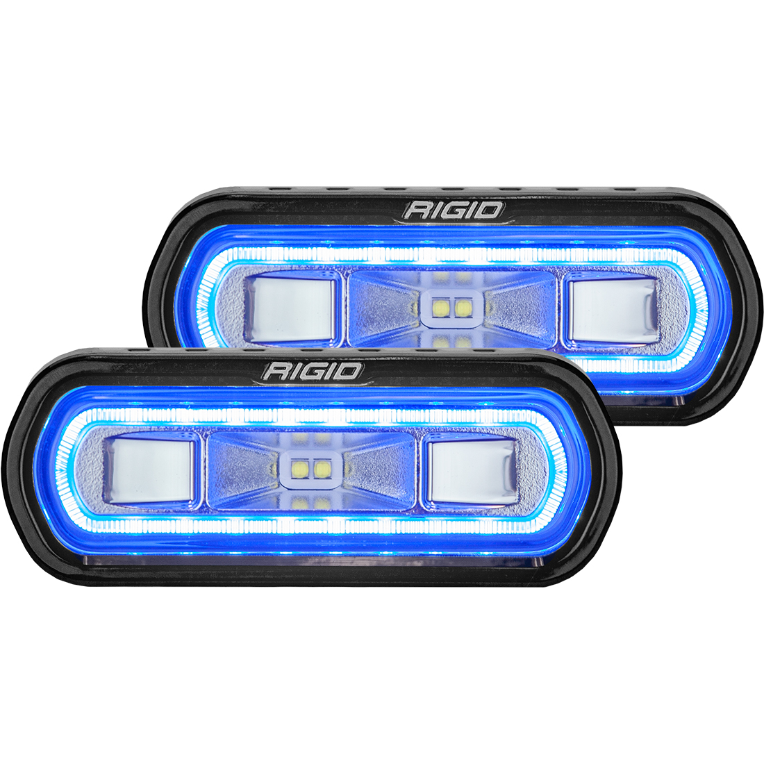 Rigid Industries SR-L Series Off-Road Spreader Pod 3 Wire Surface Mount with Blue Halo Pair