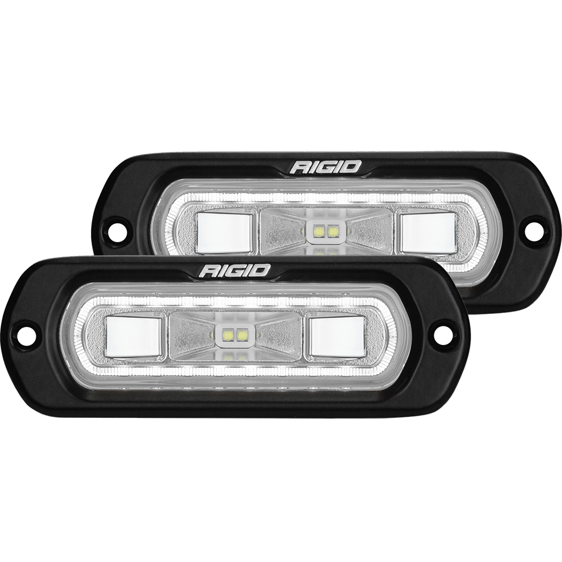 Rigid Industries SR-L Series Off-Road Spreader Pod 3 Wire Flush Mount With White Halo Pair