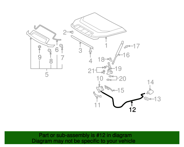 Hood Release Cable; 2007-2014 FJ Cruiser - Click Image to Close