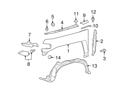 FJ Cruiser Upper Fender Cover - LEFT side - Click Image to Close