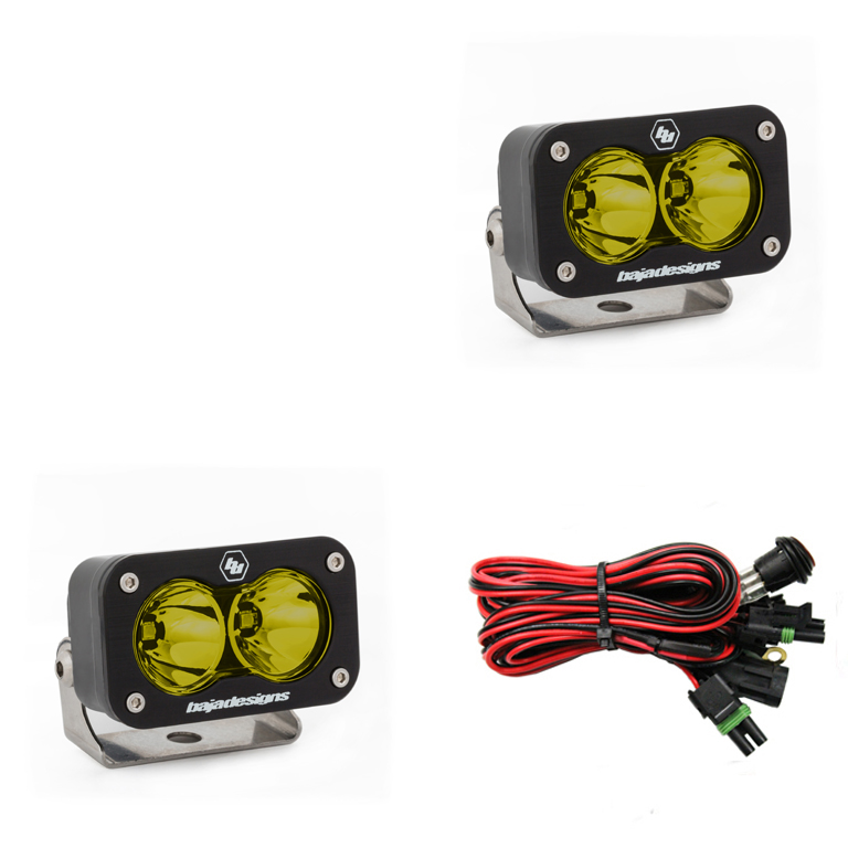 LED Work Light Amber Lens Spot Pattern Pair S2 Sport Baja Designs - Click Image to Close