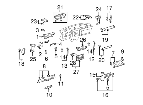 AIR OUTLET VENT - TOYOTA (55405-35352-B0) - Click Image to Close