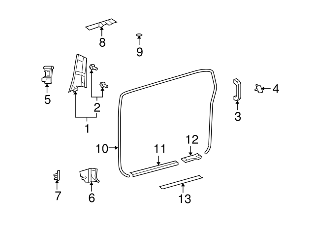 Driver side Windshield A-Pillar Trim