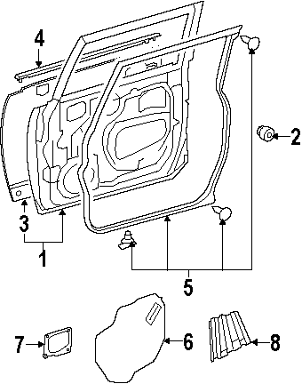 FJ Cruiser Door Weather Stripping - FRONT DRIVER SIDE ONLY - Click Image to Close