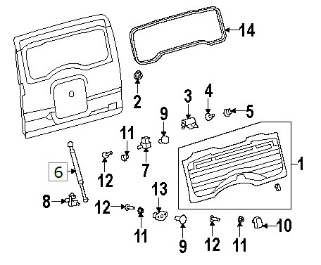 FJ Cruiser Rear Window Lift Cylinder