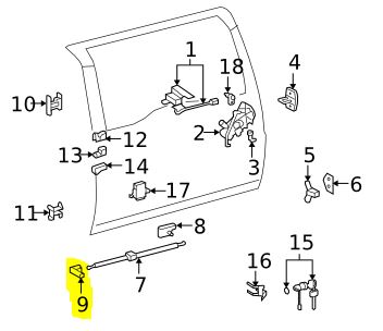 Fj Cruiser Door Lock Rod Bracket Cab Piece 68948 35021