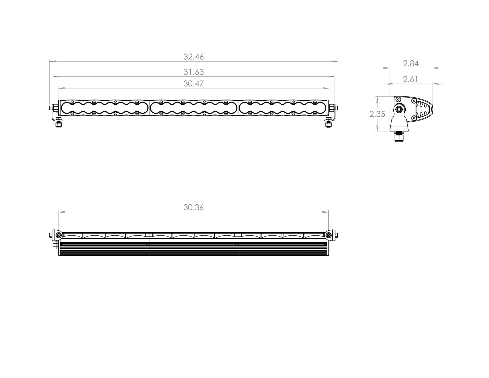 30 Inch LED Light Amber Bar Wide Driving Pattern S8 Series Baja Designs