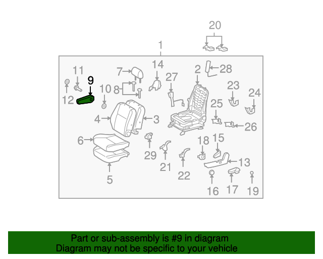 Toyota Driver Side Armrest - ROUND PEG