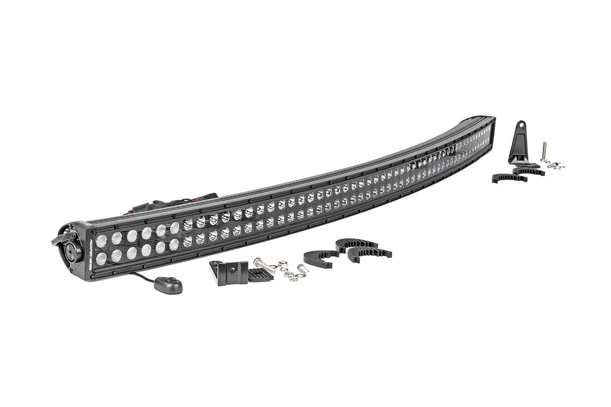 Rough Country 50in Curved Cree LED Light Bar; Dual Row; Black Series