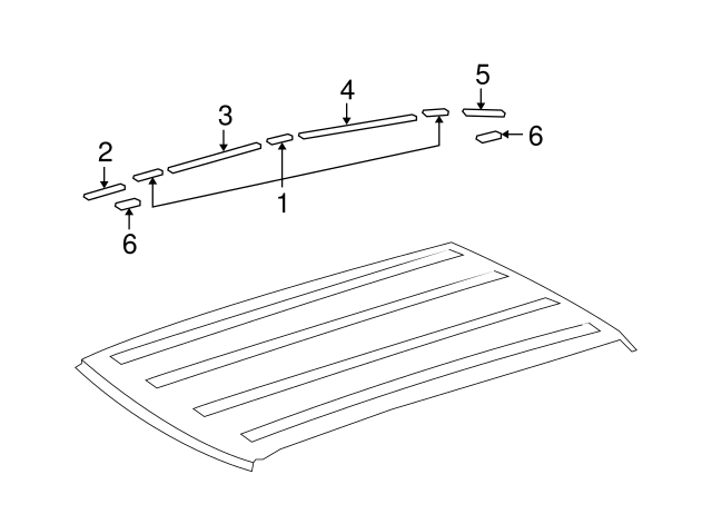 FJ Cruiser Roof Molding RIGHT - 75553-35040-A0