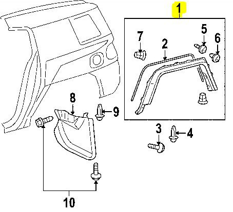 FJ Cruiser Fender Flare - REAR DRIVER - Click Image to Close