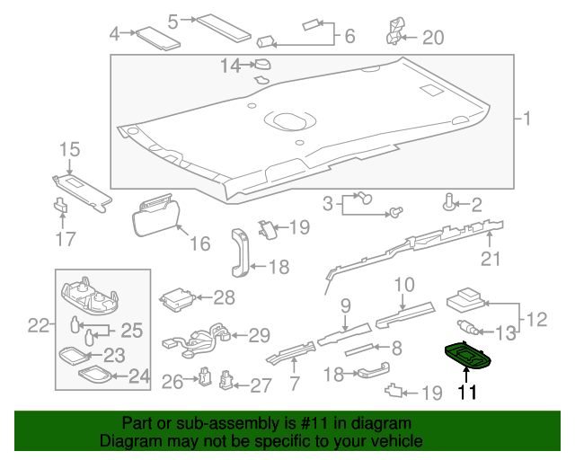 FJ Cruiser Dome Lamp Assembly 2010-2014 - Click Image to Close