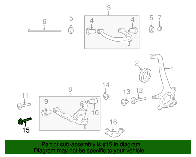 Lower Control Arm Bolt - Toyota FJ 2007-2014 - Click Image to Close