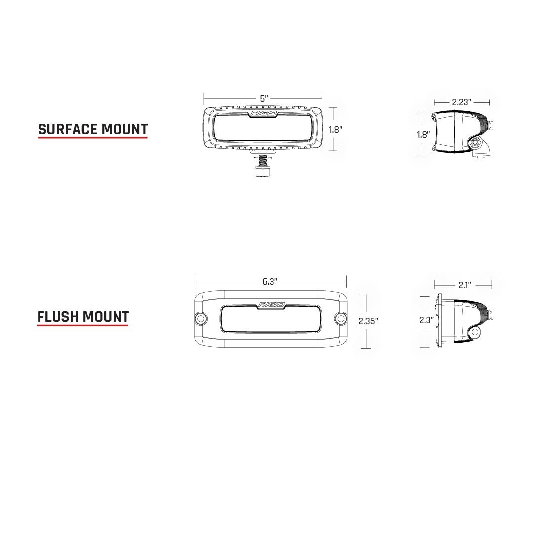 Rigid Industries Flood/Diffused Surface Mount SR-Q Pro - Click Image to Close