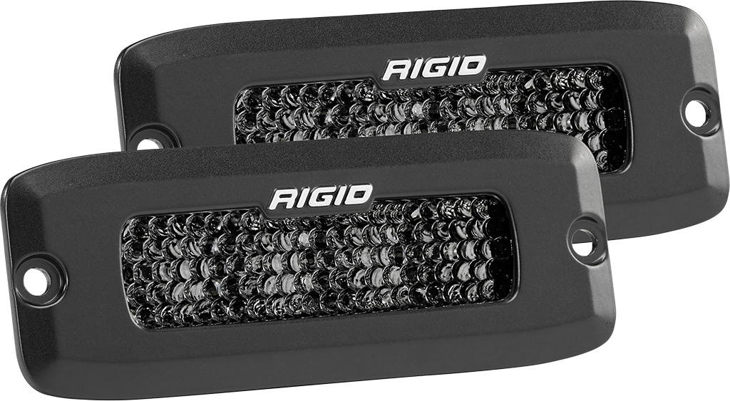 Rigid Industries Driving Diffused Black Flush Mount Pair SR-Q Pro - Click Image to Close