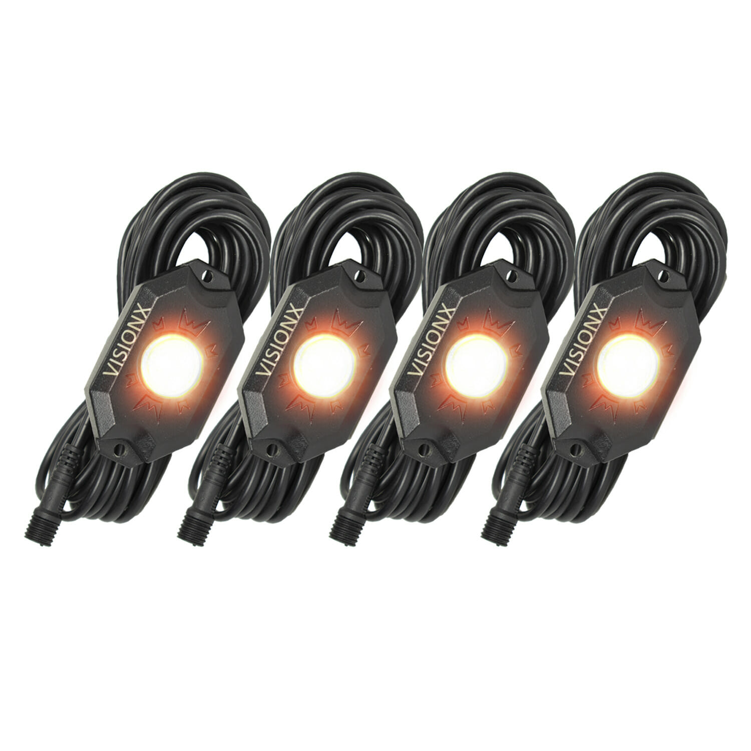 Vision X 9 Watt LED Rock Light 4 Pod Kit - Click Image to Close