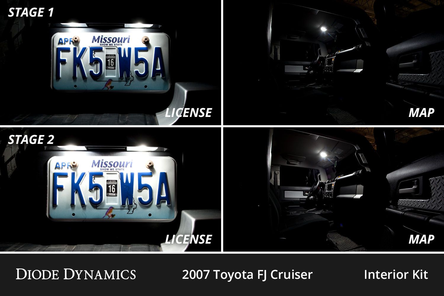 Diode Dynamics Interior LED Conversion Kit For 2007-2014 Toyota FJ Cruiser - Click Image to Close