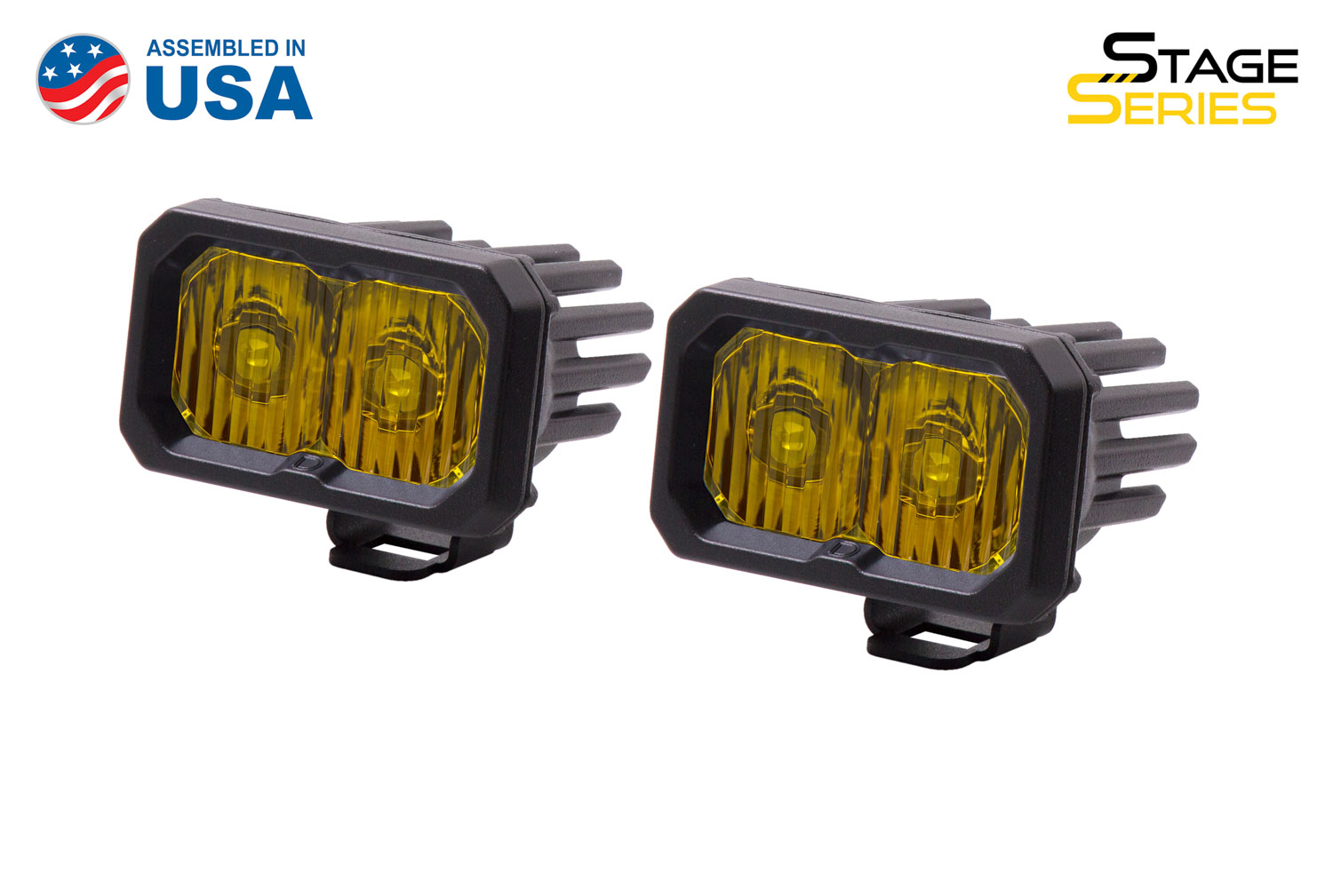 Diode Dynamics Stage Series 2 Inch LED Pod, Sport Yellow Driving Standard ABL Pair - Click Image to Close