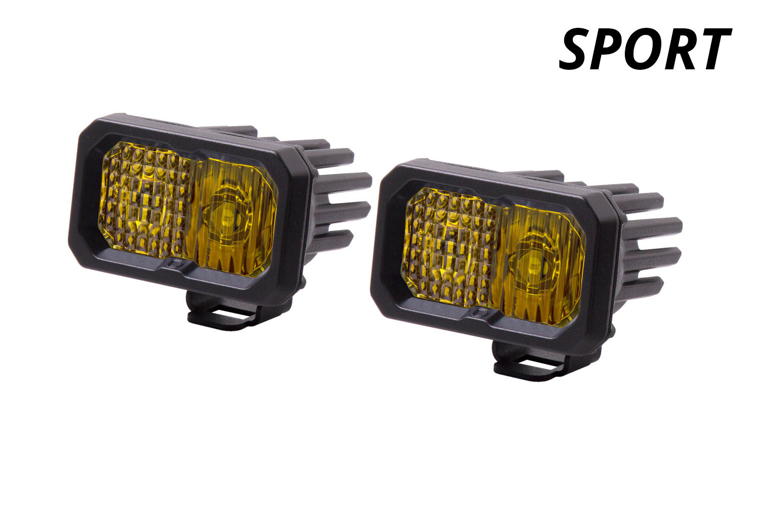 Diode Dynamics Stage Series 2 Inch LED Pod, Sport Yellow Driving Standard ABL Pair