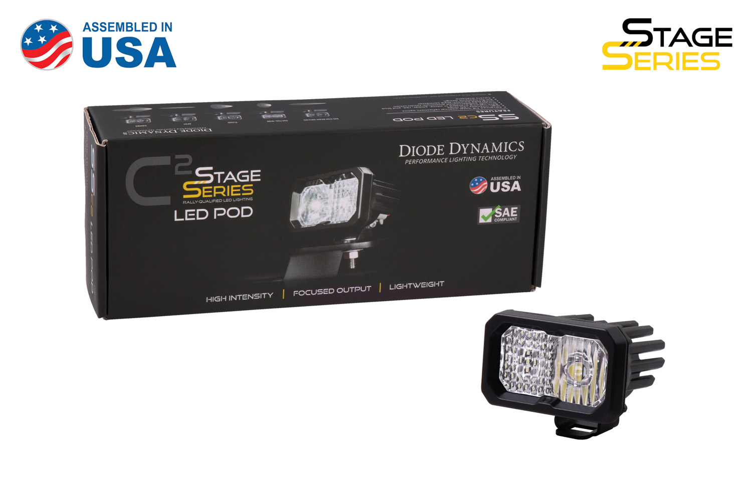 Diode Dynamics Stage Series 2 Inch LED Pod, Sport White Combo Standard BBL Each - Click Image to Close