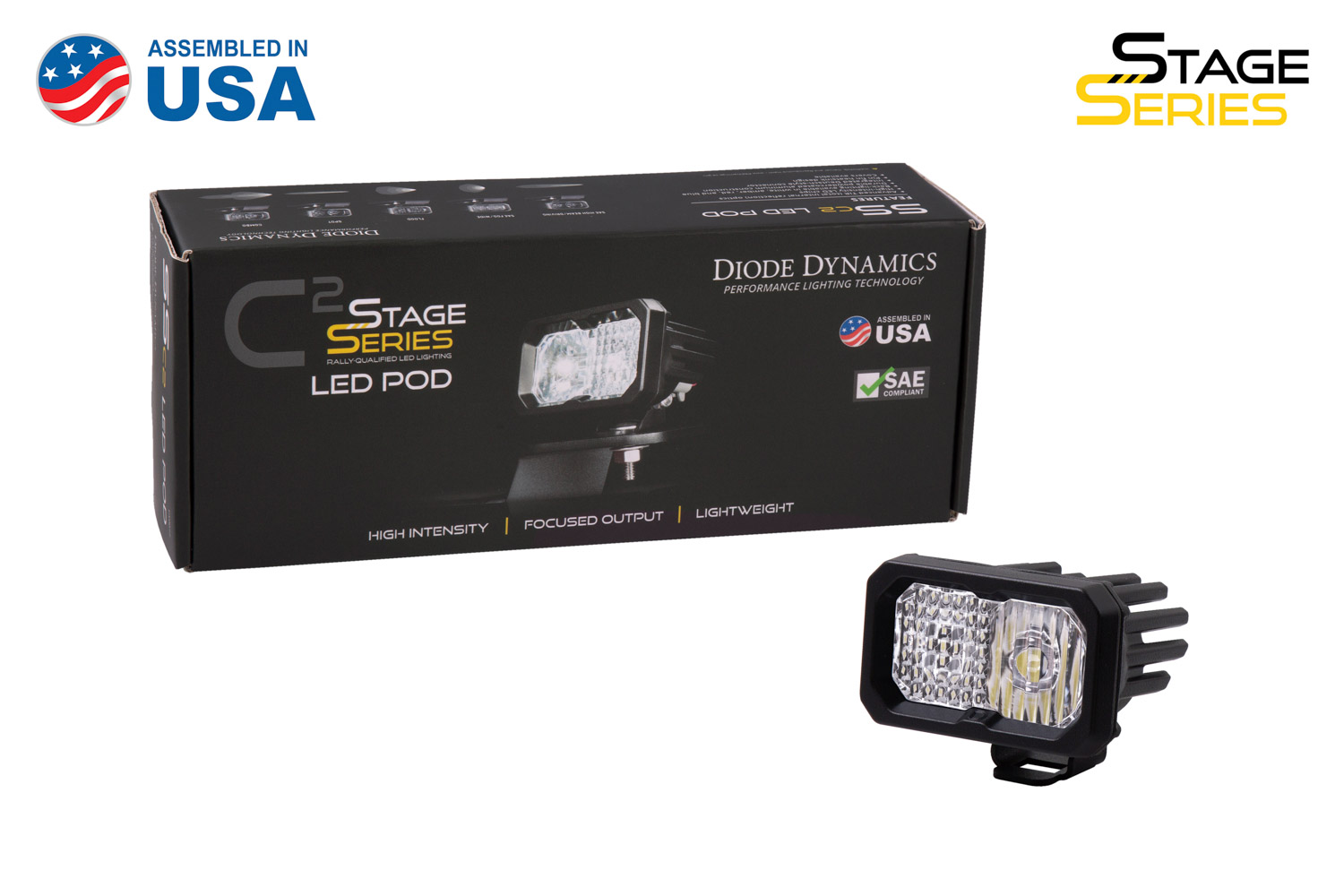 Diode Dynamics Stage Series 2 Inch LED Pod, Sport White Spot Standard RBL Each - Click Image to Close