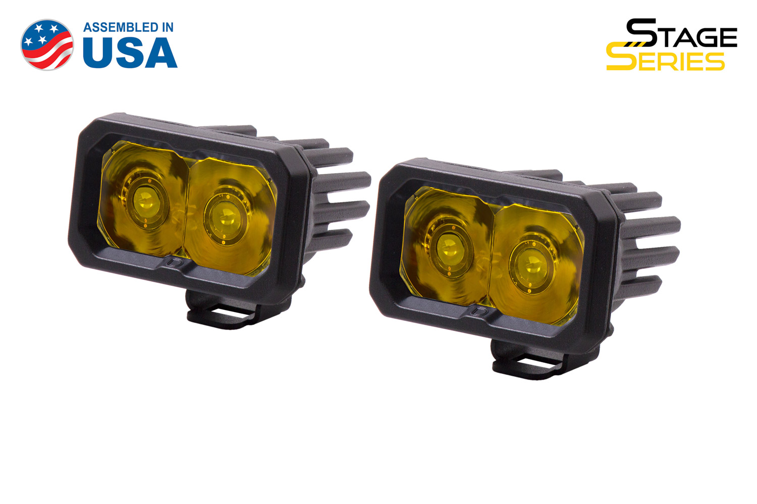Diode Dynamics Stage Series 2 Inch LED Pod, Sport Yellow Spot Standard ABL Pair