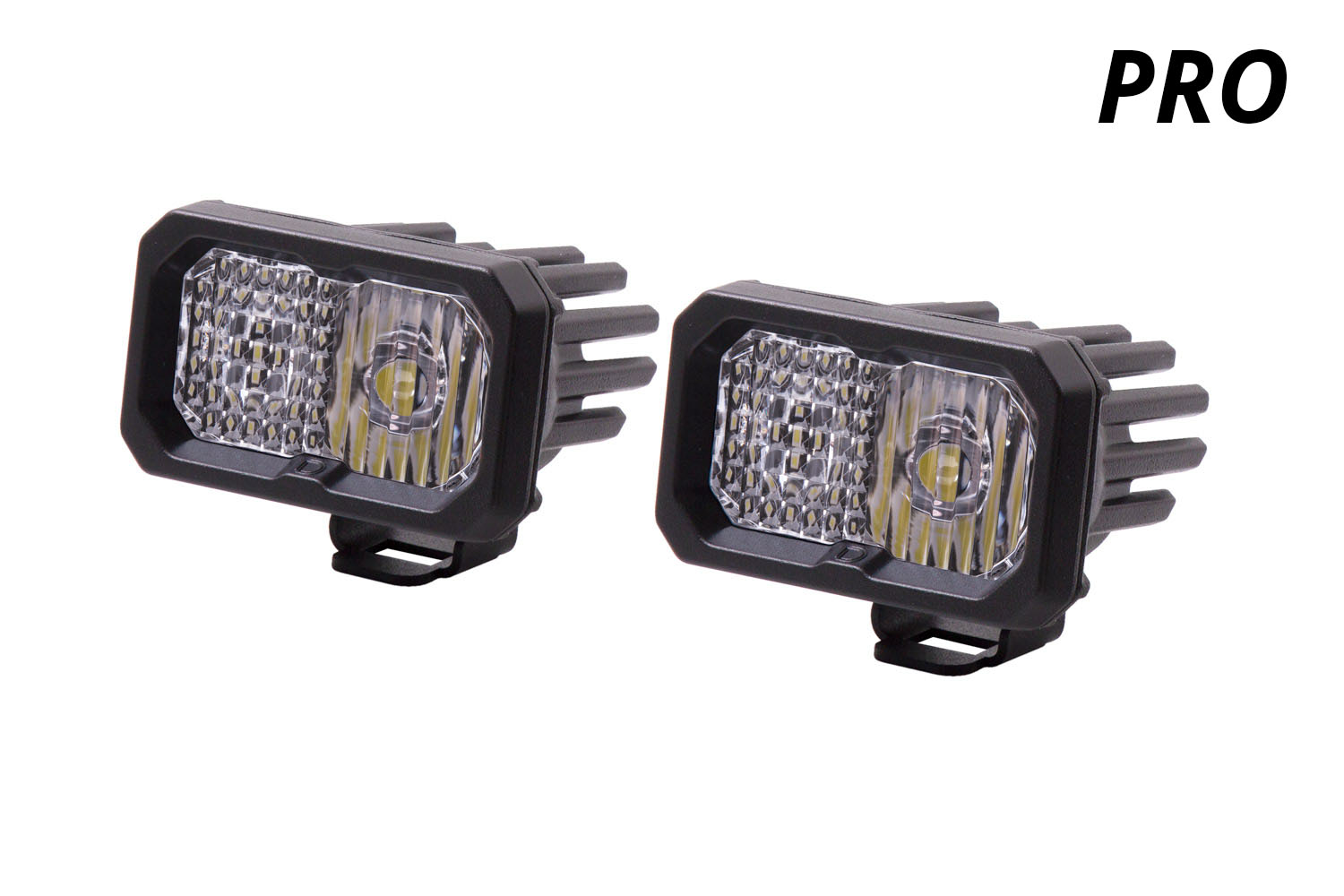 Diode Dynamics Stage Series 2 Inch LED Pod, Pro White Flood Standard BBL Pair