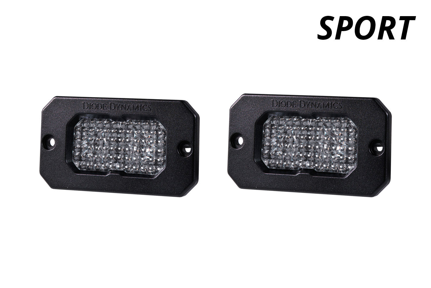 Diode Dynamics Stage Series 2 Inch LED Pod, Sport White Fog Flush WBL Pair