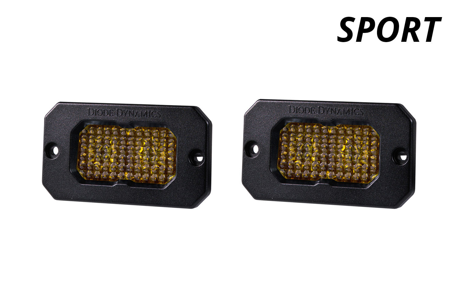 Diode Dynamics Stage Series 2 Inch LED Pod, Sport Yellow Fog Flush ABL Pair