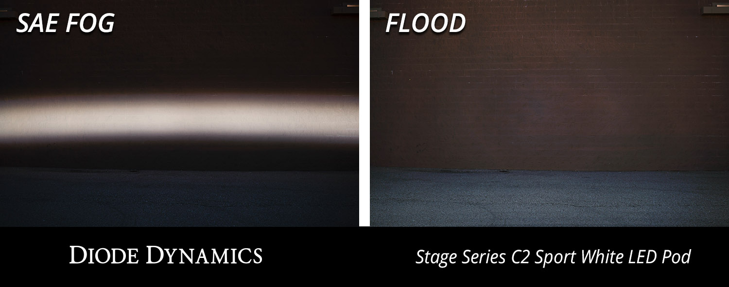 Diode Dynamics Stage Series 2 Inch LED Pod, Sport White Flood Flush RBL Pair