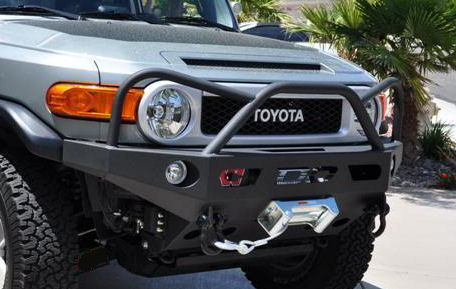 Demello Off-Road FJ Evil Eye Front Bumper - ALUMINUM - Click Image to Close