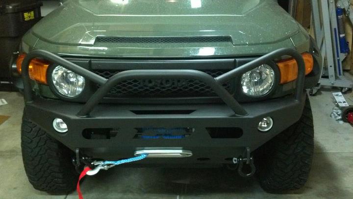 Demello Off-Road FJ Evil Eye Front Bumper - ALUMINUM - Click Image to Close