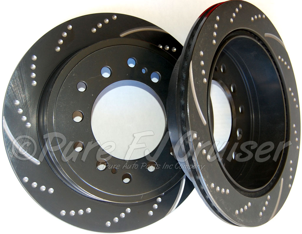 EBC REAR Left And Right Brake Disc - Drilled And Slotted - 2010+ FJ Cruiser Only - Click Image to Close