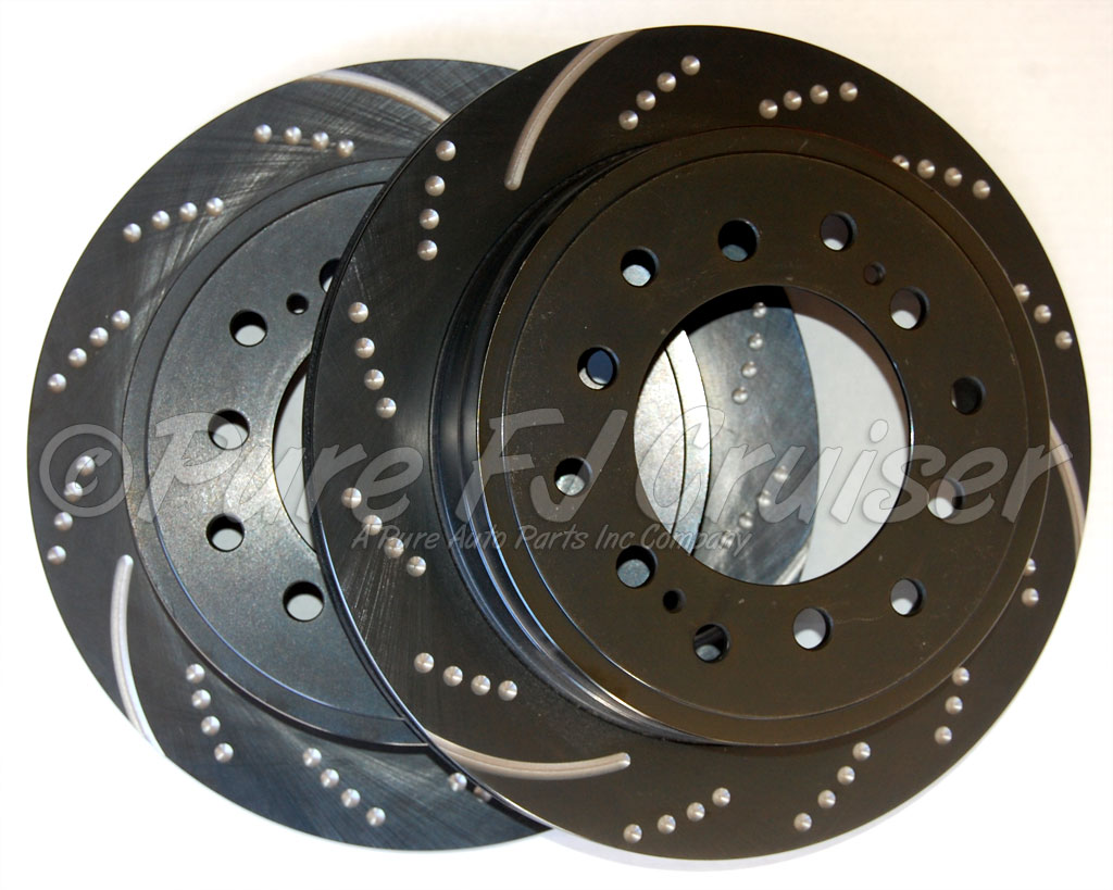 EBC REAR Left And Right Brake Disc - Drilled And Slotted - 2010+ FJ Cruiser Only - Click Image to Close