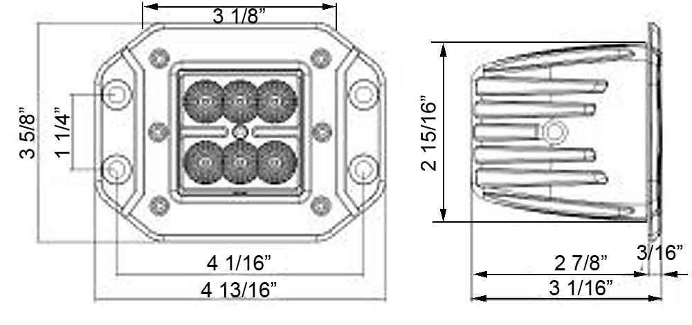 Extreme Series 5D 3" LED Light Pod - Flush Mount - Flood Beam