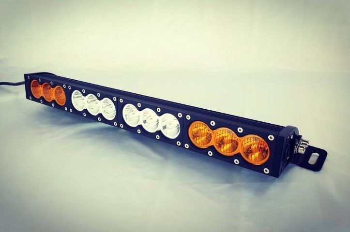 X6 10W Series 2D Amber White 22" Single Row LED Light Bar - 11,400 Lumens - Combo Beam