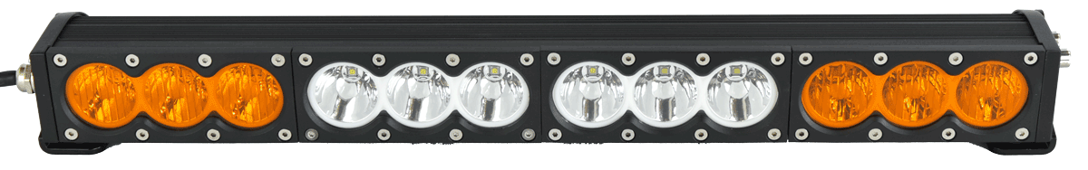 X6 10W Series 2D Amber White 32" Single Row LED Light Bar - 17,100 Lumens - Combo Beam
