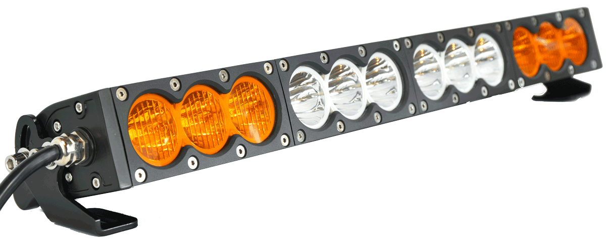 X6 10W Series 2D Amber White 32" Single Row LED Light Bar - 17,100 Lumens - Combo Beam