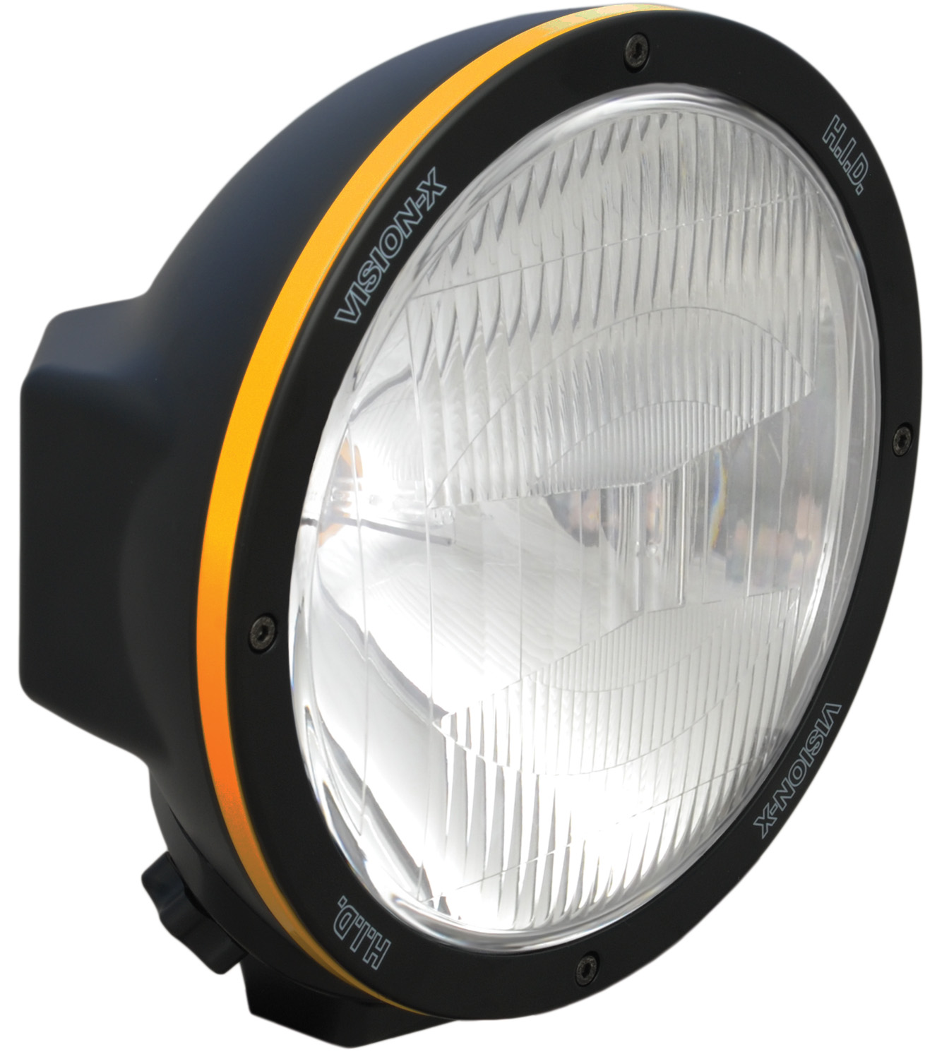 8.7" ROUND BLACK 50 WATT HID EURO LAMP - Click Image to Close