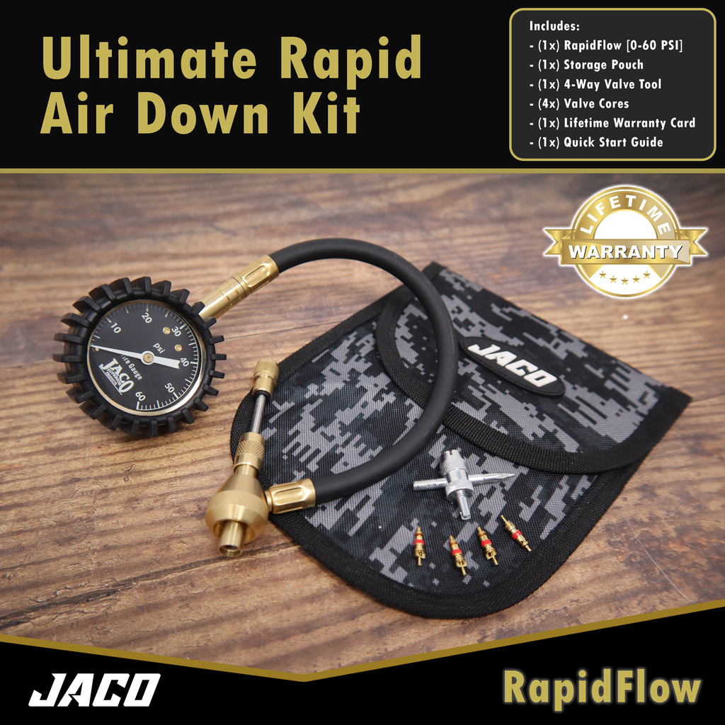 JACO RapidFlow Tire Deflator Gauge (0-60 PSI) - Click Image to Close